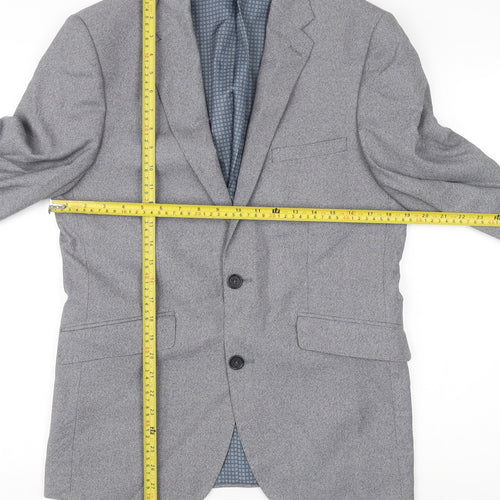 Burton Menswear Men Grey Slim Fit Blazer 38R Single Breasted Jacket