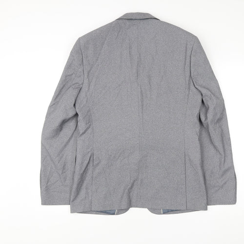 Burton Menswear Men Grey Slim Fit Blazer 38R Single Breasted Jacket