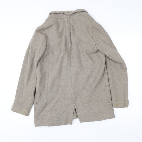 Zara Womens Beige Wool Blend Blazer Jacket Size 8 Regular Workwear