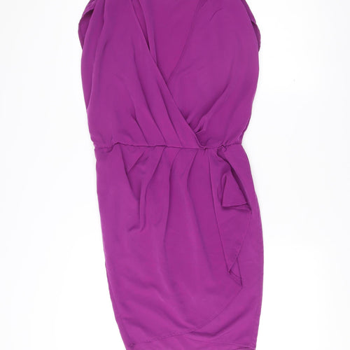 Topshop Women’s Purple Strapless Bodycon Dress UK 6 Short Party