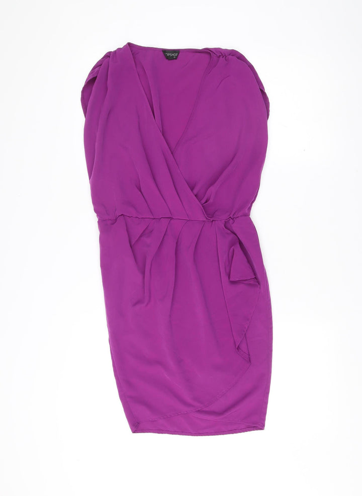 Topshop Women’s Purple Strapless Bodycon Dress UK 6 Short Party