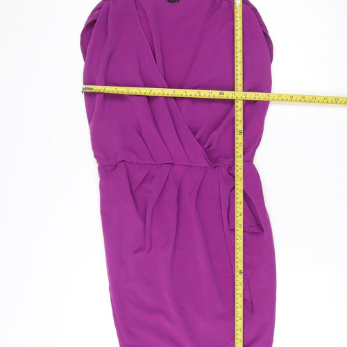 Topshop Women’s Purple Strapless Bodycon Dress UK 6 Short Party