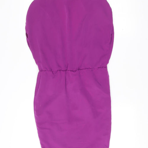 Topshop Women’s Purple Strapless Bodycon Dress UK 6 Short Party