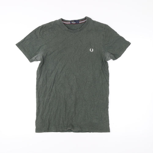 Fred Perry Men’s Green Small Crew Neck Cotton T-Shirt