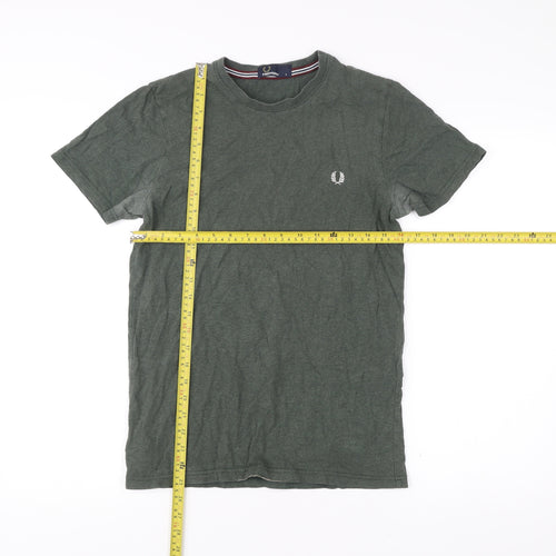 Fred Perry Men’s Green Small Crew Neck Cotton T-Shirt