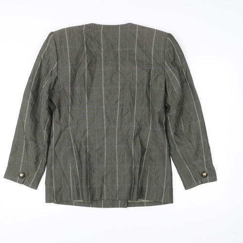 Atrium Petite Women’s Green Check Double-Breasted Blazer Size 8