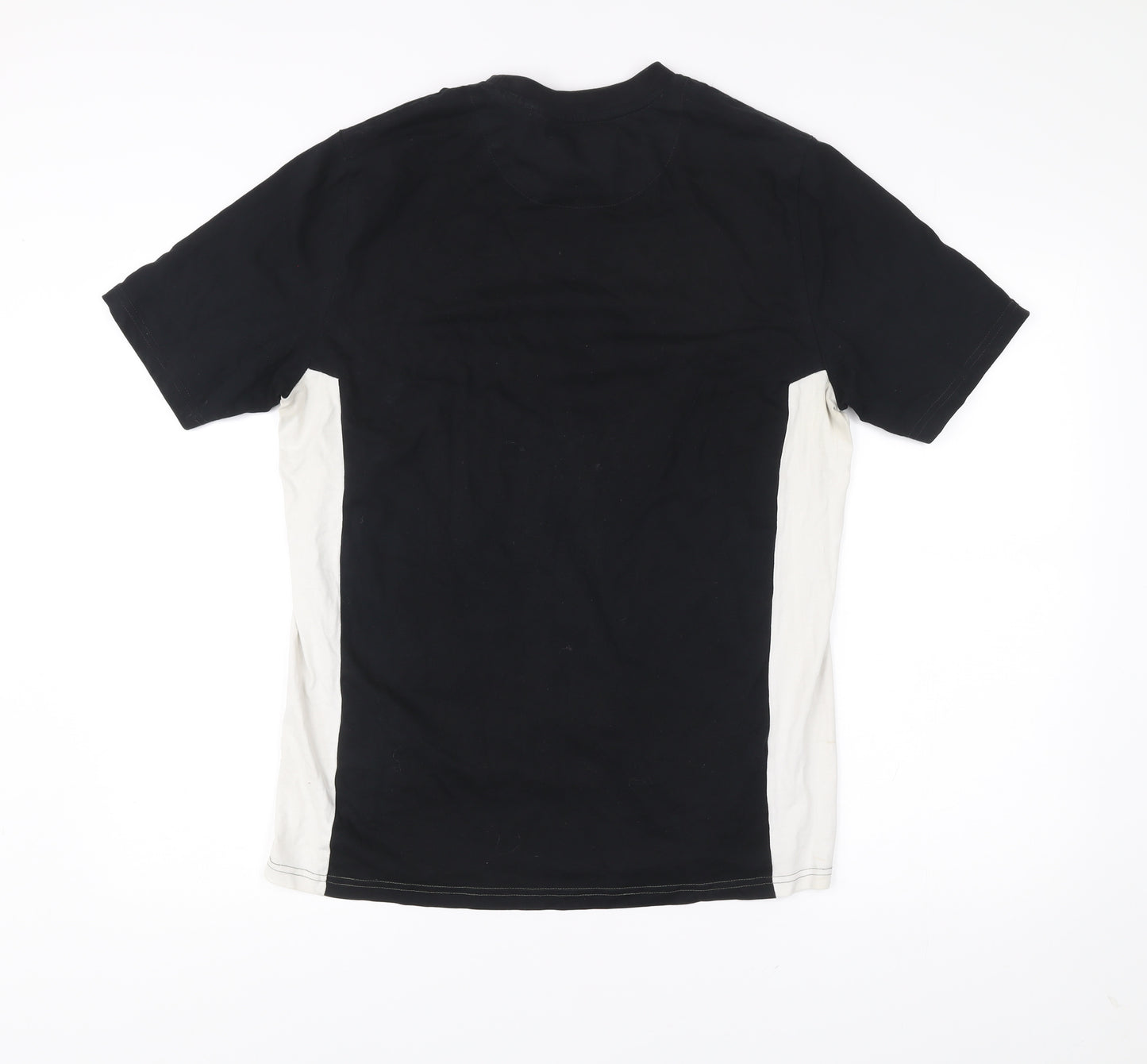 Lyle & Scott Mens M Black Green Beige Colourblock Cotton T-Shirt