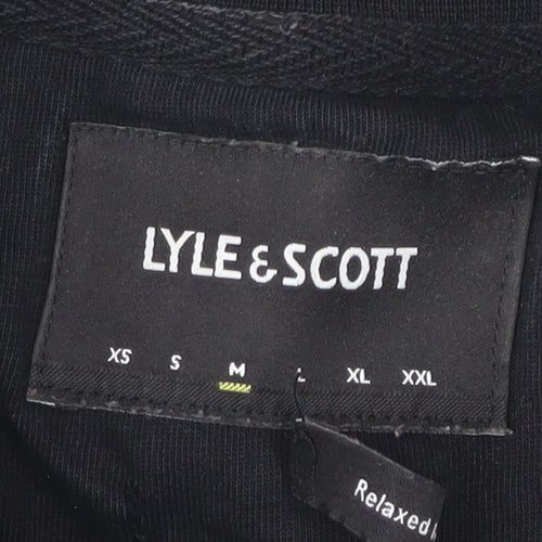Lyle & Scott Mens M Black Green Beige Colourblock Cotton T-Shirt