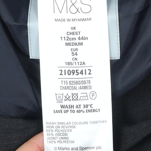 Marks and Spencer Men’s Grey Blazer 44in Regular Fit 2 Button