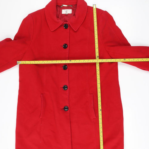 CC Women’s Red Wool Blend Coat Size 18 Overcoat Classic Smart
