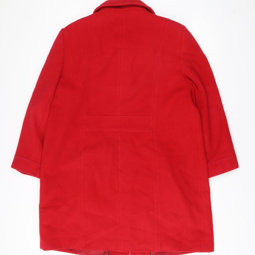 CC Women’s Red Wool Blend Coat Size 18 Overcoat Classic Smart