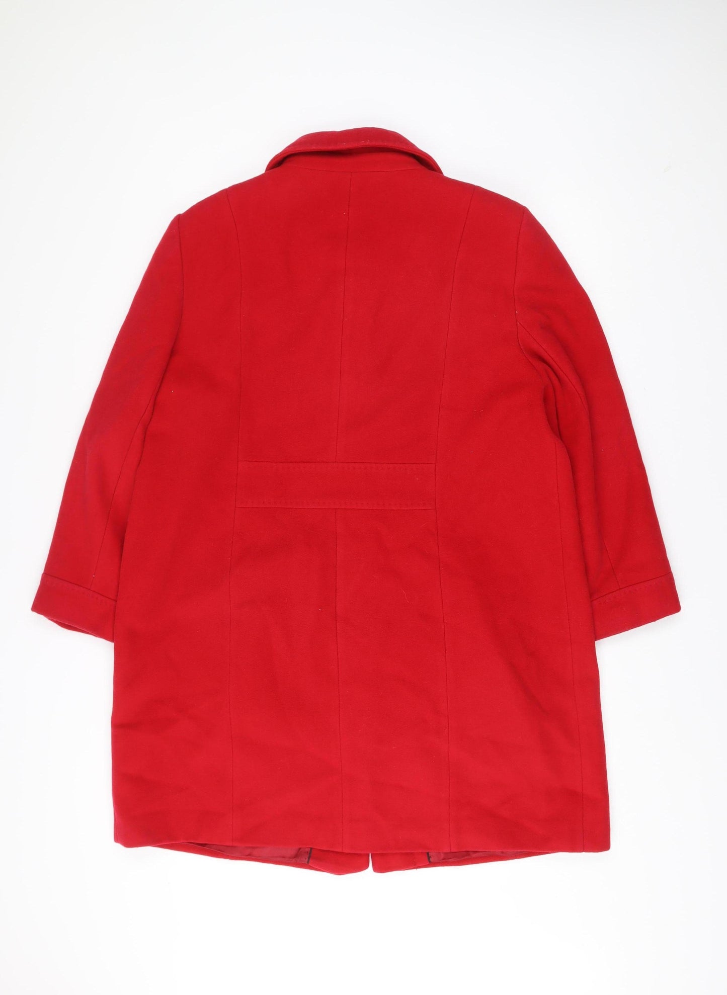 CC Women’s Red Wool Blend Coat Size 18 Overcoat Classic Smart
