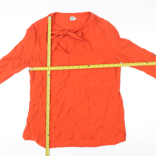 Saint Tropez Women Orange Tunic Blouse Long Sleeve Size L Viscose