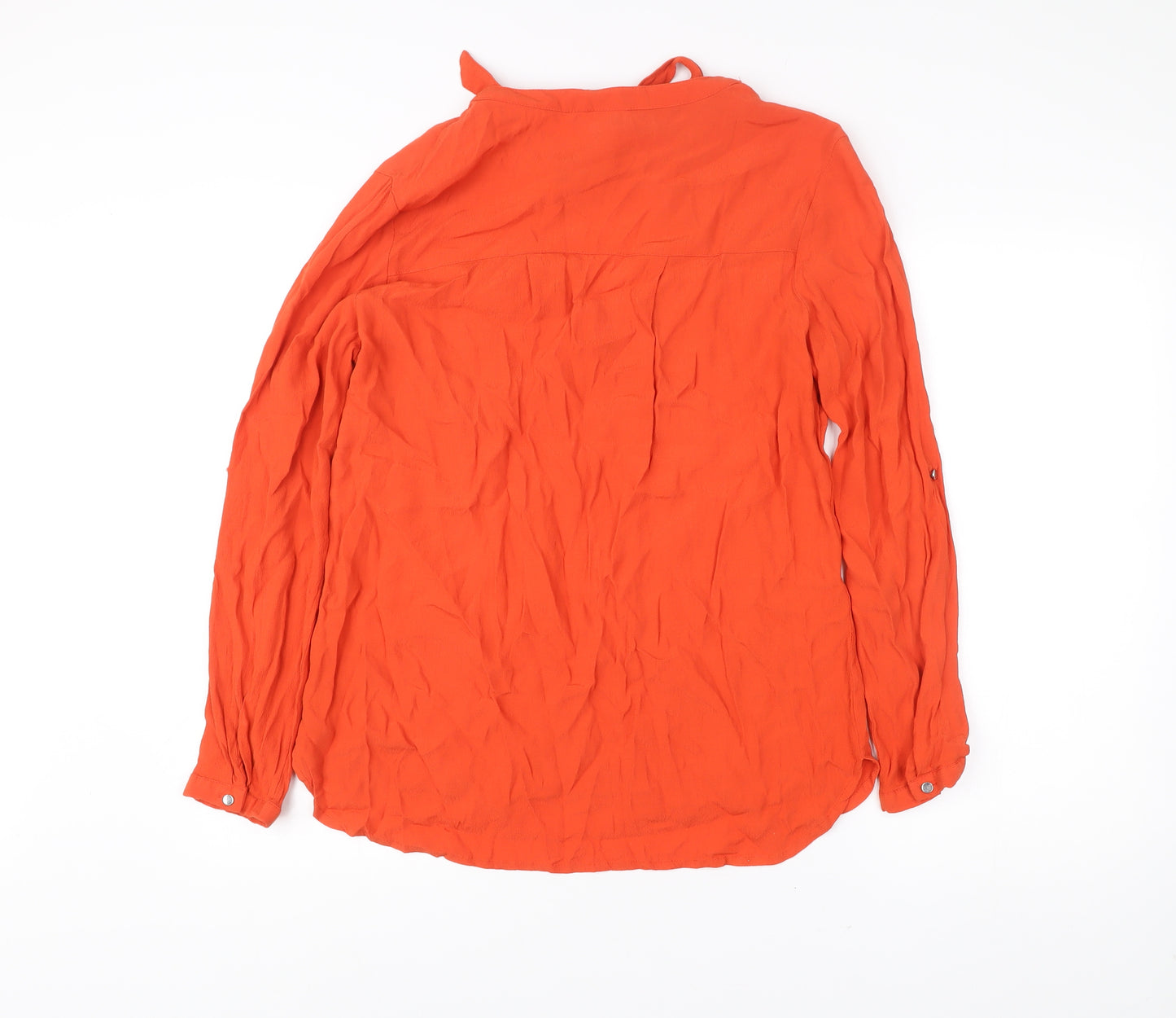 Saint Tropez Women Orange Tunic Blouse Long Sleeve Size L Viscose