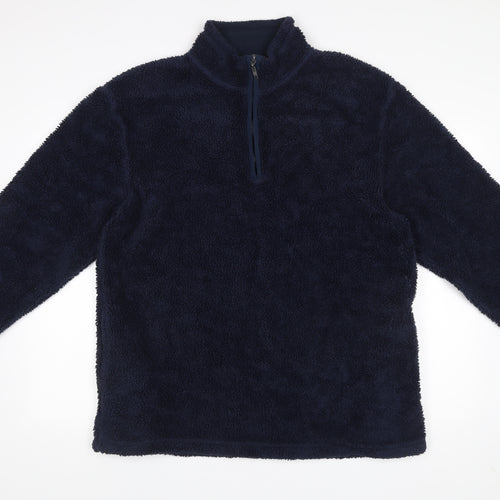 Thomas Nash Mens Blue Fleece Pullover Sweatshirt L 1/4 Zip