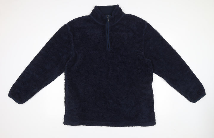 Thomas Nash Mens Blue Fleece Pullover Sweatshirt L 1/4 Zip