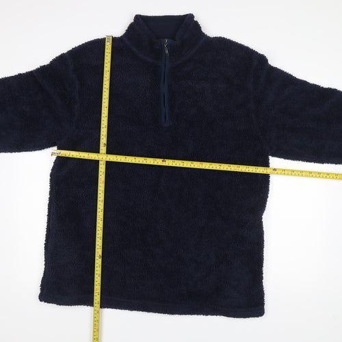 Thomas Nash Mens Blue Fleece Pullover Sweatshirt L 1/4 Zip