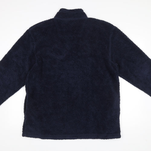 Thomas Nash Mens Blue Fleece Pullover Sweatshirt L 1/4 Zip