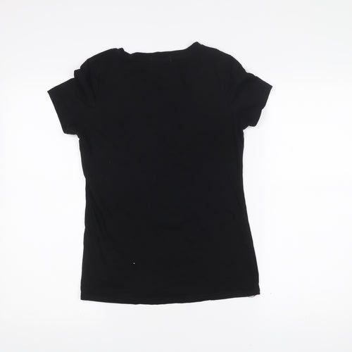 Yu & Me Paris Women's Black S T-Shirt Fearless Female Studded