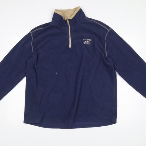 Atlas For Men Men's Blue XL Fleece Pullover Sweatshirt Outdoor 1/4 Zip