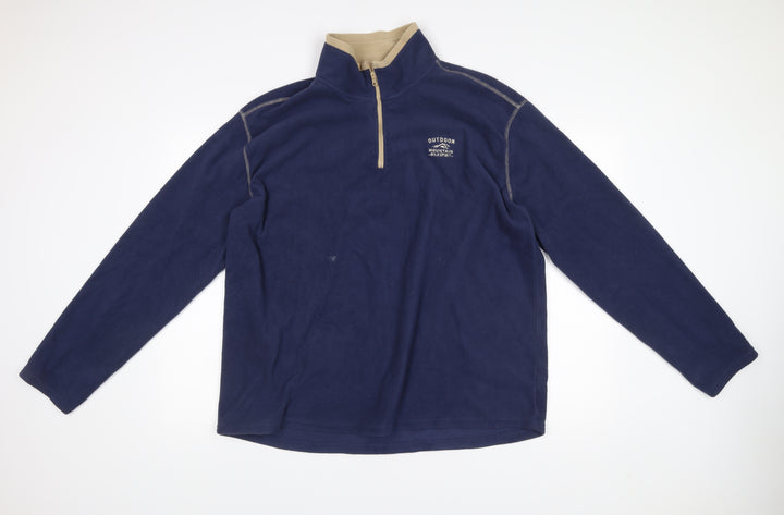 Atlas For Men Men's Blue XL Fleece Pullover Sweatshirt Outdoor 1/4 Zip