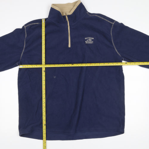 Atlas For Men Men's Blue XL Fleece Pullover Sweatshirt Outdoor 1/4 Zip