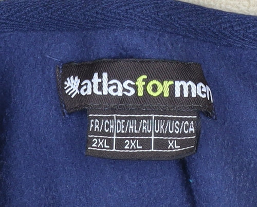 Atlas For Men Men's Blue XL Fleece Pullover Sweatshirt Outdoor 1/4 Zip