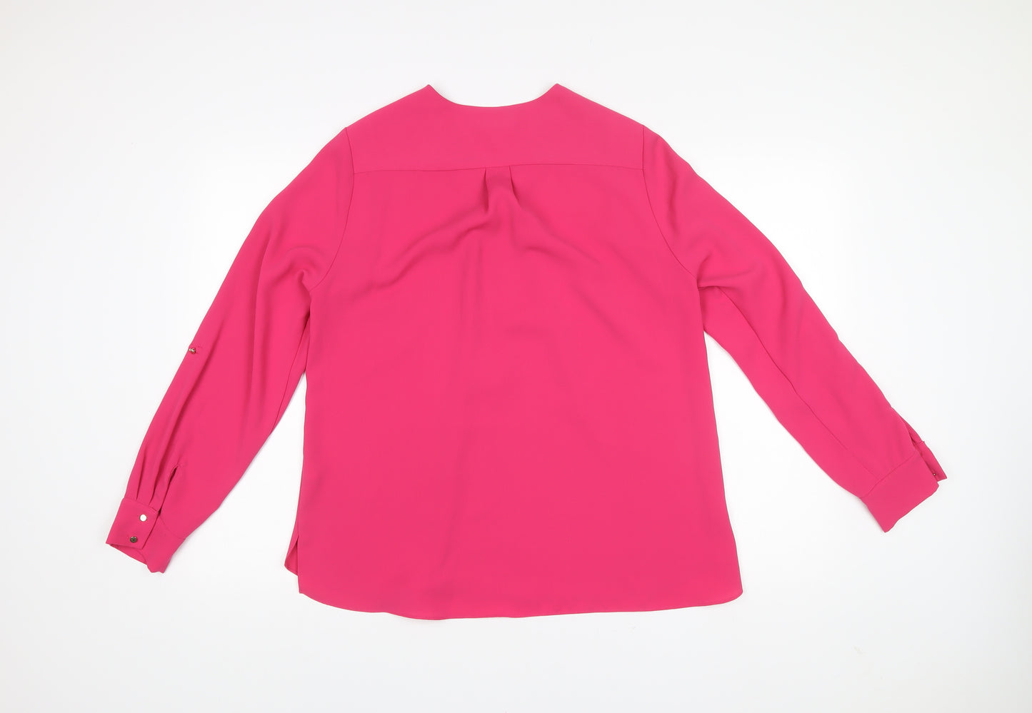 River Island Women’s Pink Long Sleeve Zip Blouse Size 14
