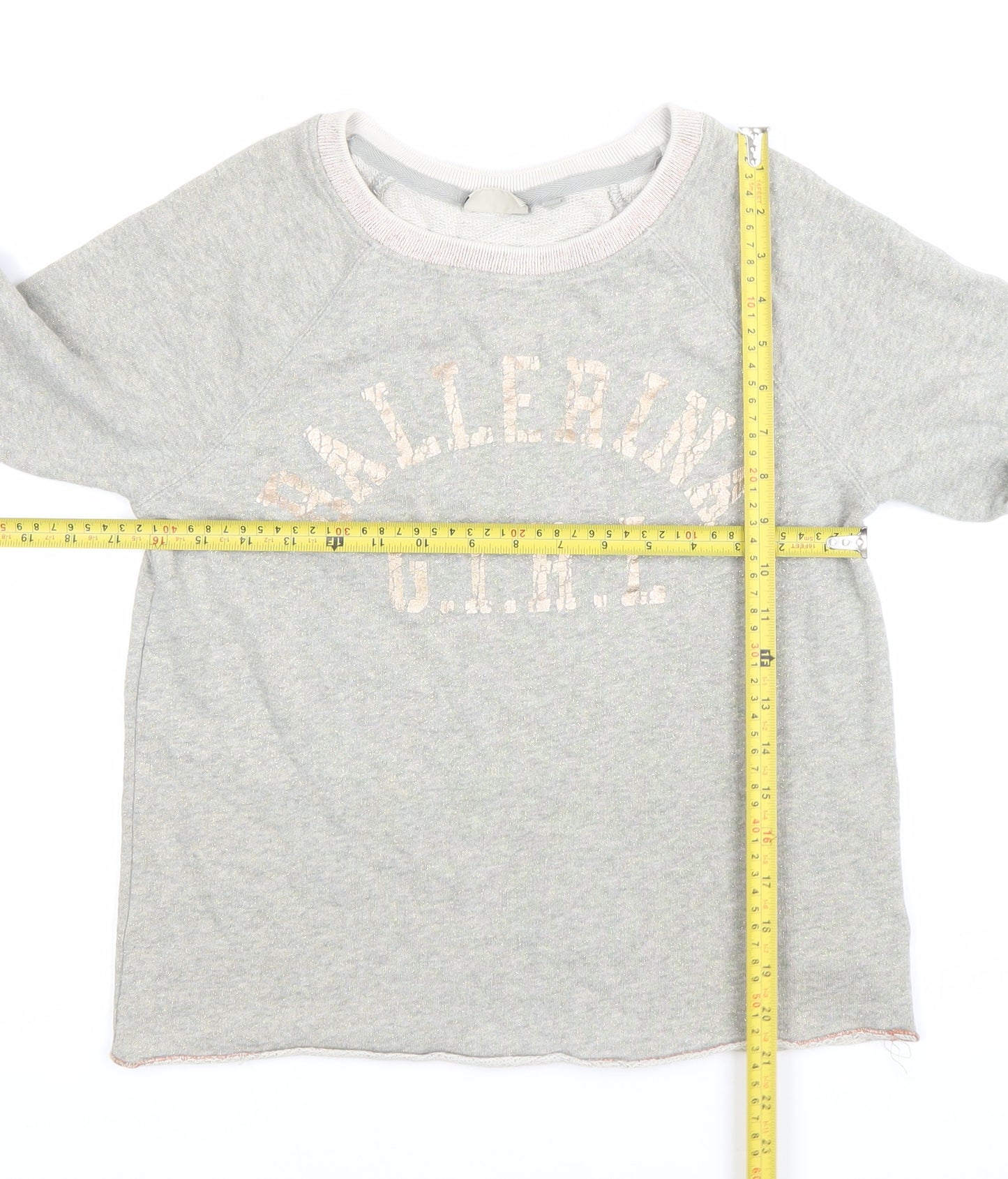 Next Girls Grey Ballerina Girl Pullover Jumper Size 12 Years Long Sleeve