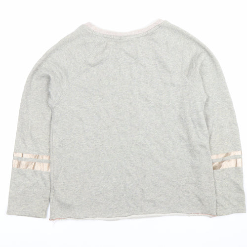 Next Girls Grey Ballerina Girl Pullover Jumper Size 12 Years Long Sleeve