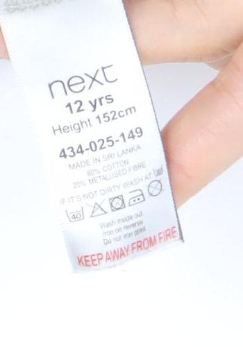 Next Girls Grey Ballerina Girl Pullover Jumper Size 12 Years Long Sleeve