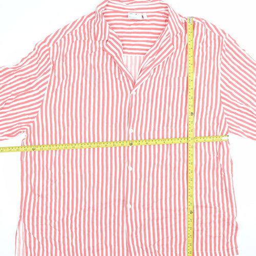 ASOS Men’s Red Striped Short Sleeve Button-Up Shirt XL