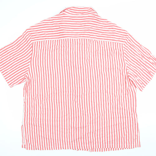 ASOS Men’s Red Striped Short Sleeve Button-Up Shirt XL