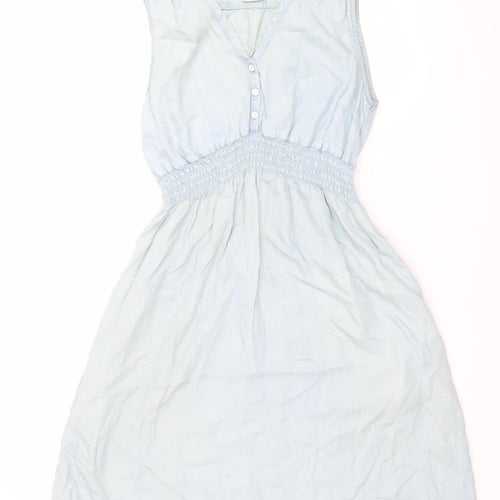 H&M Women’s Blue Sleeveless A-Line Knee Length Dress S