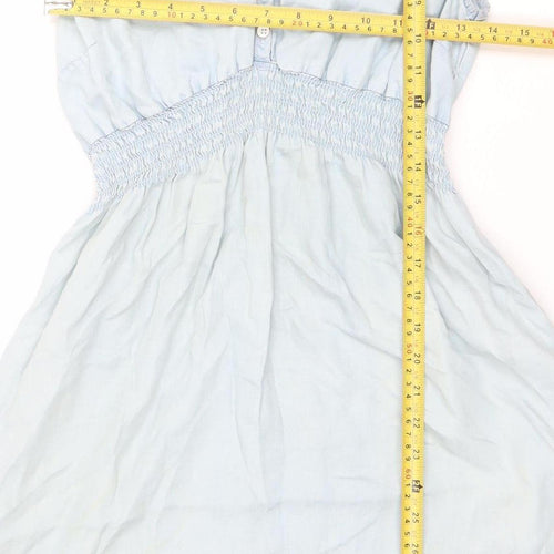 H&M Women’s Blue Sleeveless A-Line Knee Length Dress S