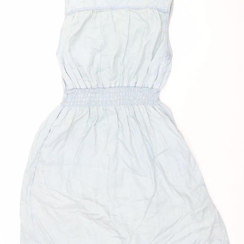 H&M Women’s Blue Sleeveless A-Line Knee Length Dress S