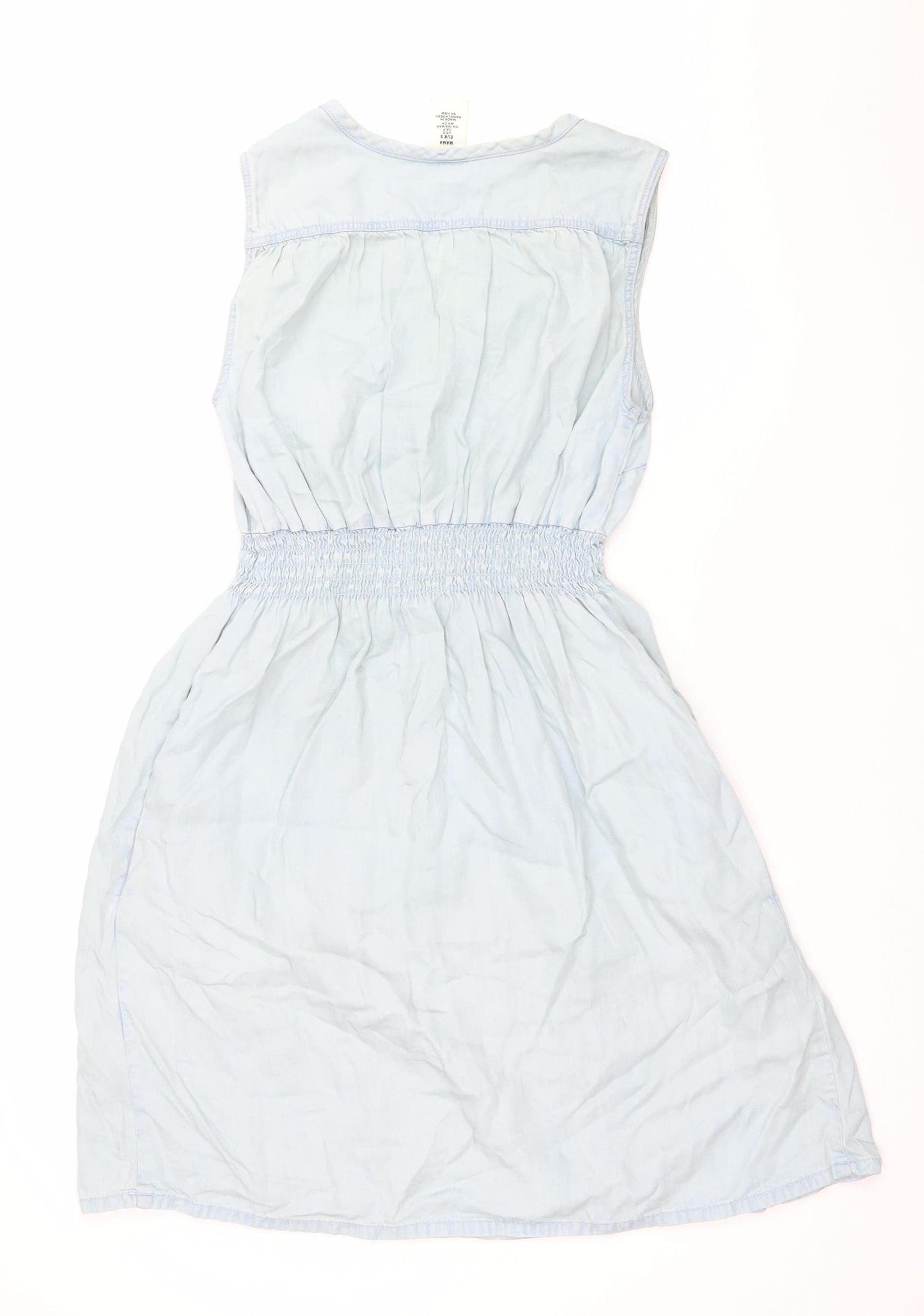 H&M Women’s Blue Sleeveless A-Line Knee Length Dress S