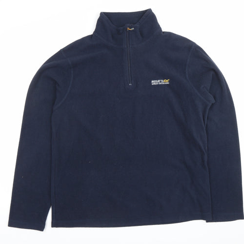 Regatta Mens Blue Fleece Sweatshirt M Pullover 1/2 Zip Outdoor Hiking