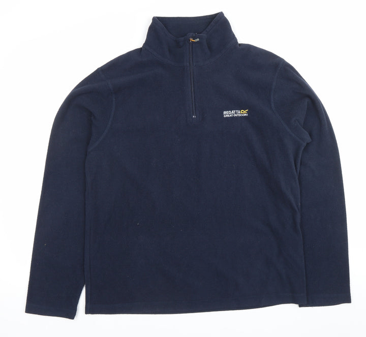Regatta Mens Blue Fleece Sweatshirt M Pullover 1/2 Zip Outdoor Hiking