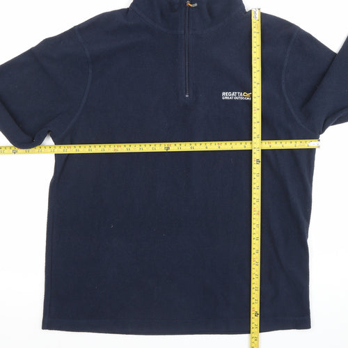 Regatta Mens Blue Fleece Sweatshirt M Pullover 1/2 Zip Outdoor Hiking