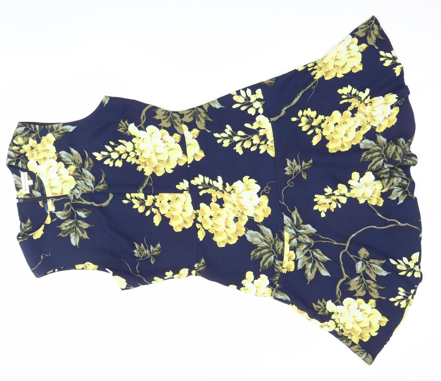 Warehouse Women’s Blue Floral Fit & Flare Knee Length Dress Size 12