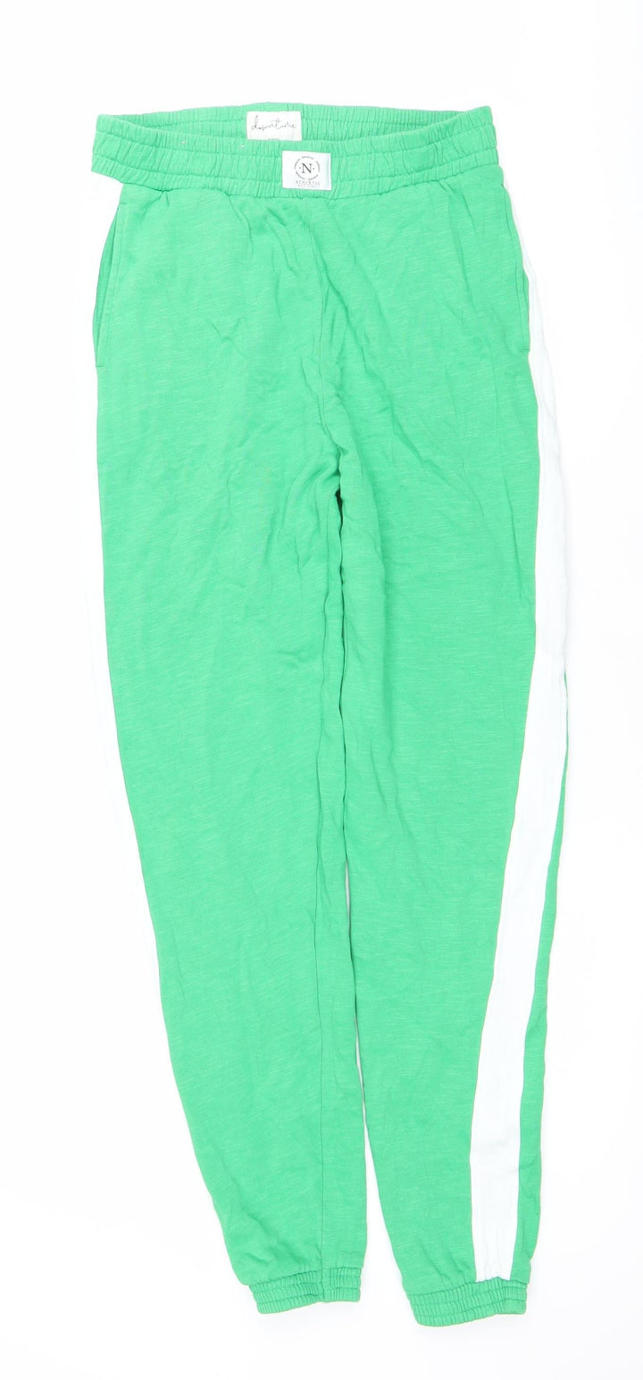 Next Women’s Green Jogger Trousers Size 6 Cotton Elastic Waist