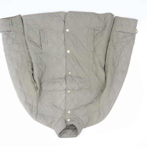 Marks and Spencer Womens Beige Quilted Jacket Size 8 Casual Mid-Length