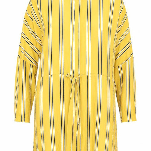Topshop Women’s Yellow Striped Shirt Dress Size 10 Viscose