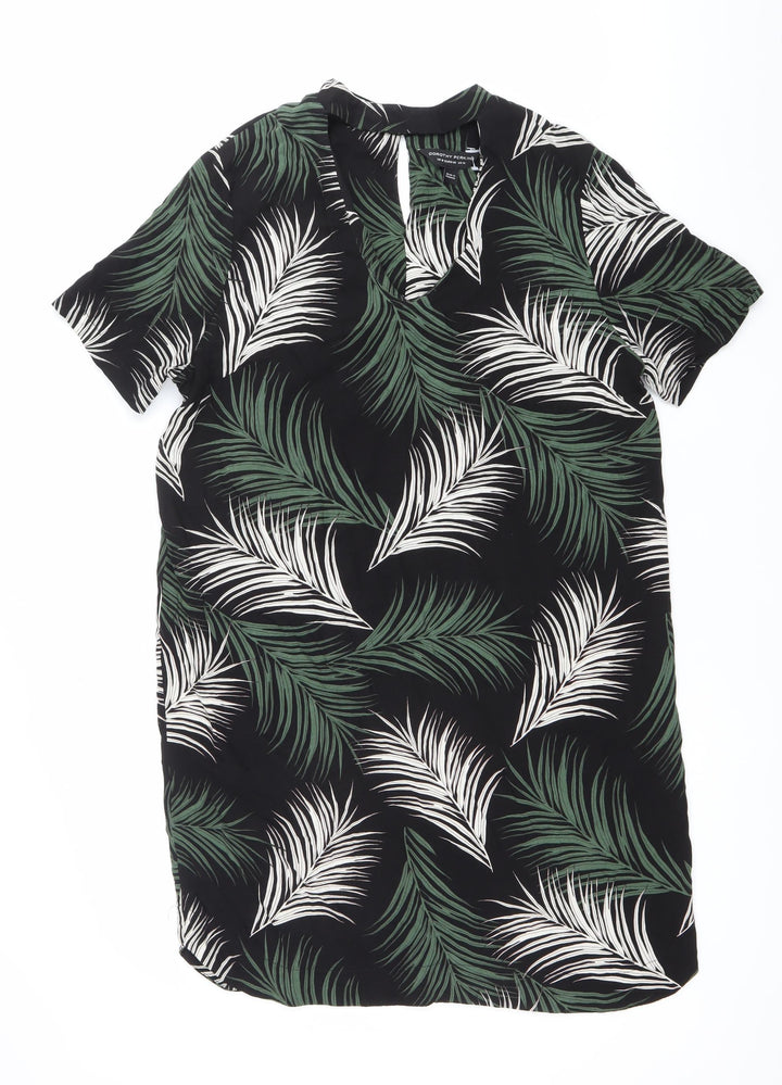 Dorothy Perkins Womens Black Tropical Leaf Blouse Size 14