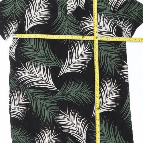 Dorothy Perkins Womens Black Tropical Leaf Blouse Size 14
