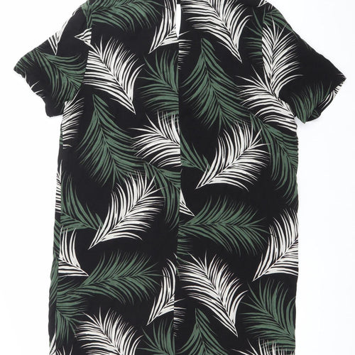 Dorothy Perkins Womens Black Tropical Leaf Blouse Size 14