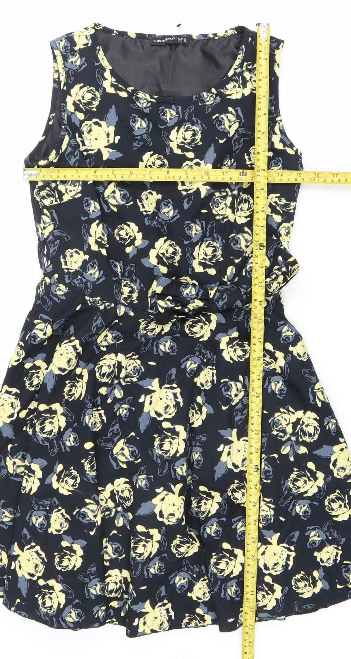 Atmosphere Women’s Black Floral Fit & Flare Dress Size 10