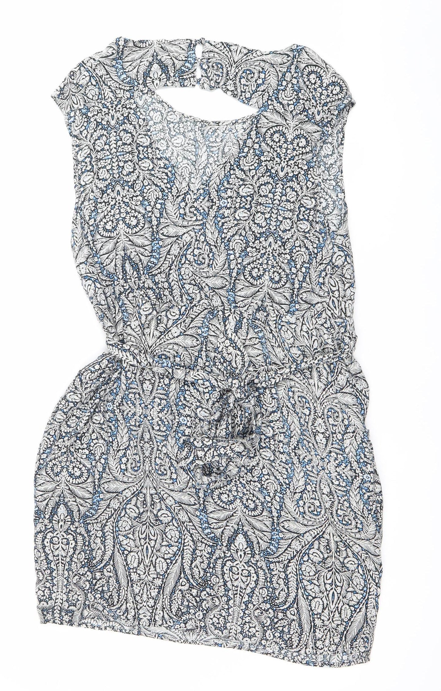 Warehouse Womens Multicoloured Paisley Strapless Bodycon Dress Size 12