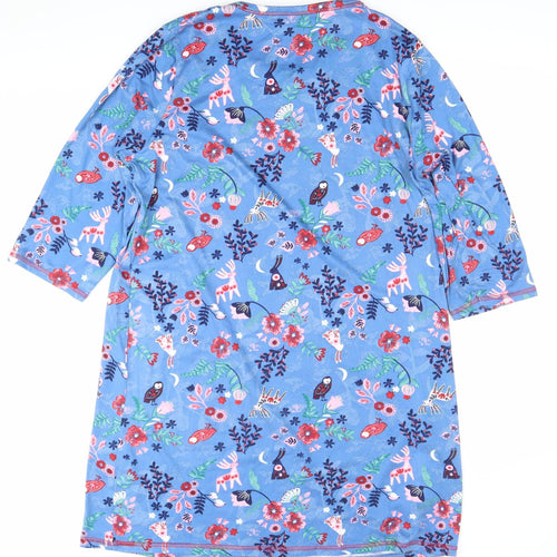 Isle Women’s Blue Floral Animal Print Shift Dress Size 10-12